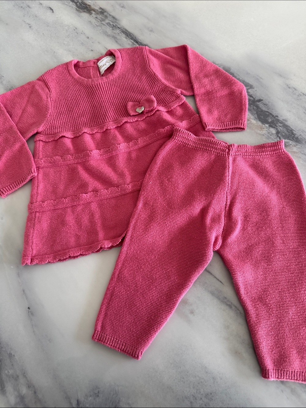 MAYORAL Pink Knit Two-Piece Kids Set
